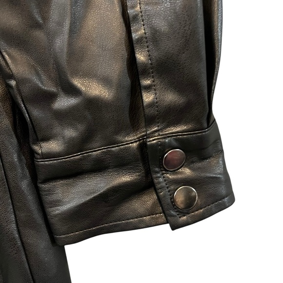 Jason Wu Collective Black Vegan Leather Button Front Long Sleeve Dress US 12 - Picture 8 of 12